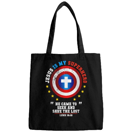 Christian Jesus Is My Superhero Luke 1910 He Came To Save The Lost Christ Bags