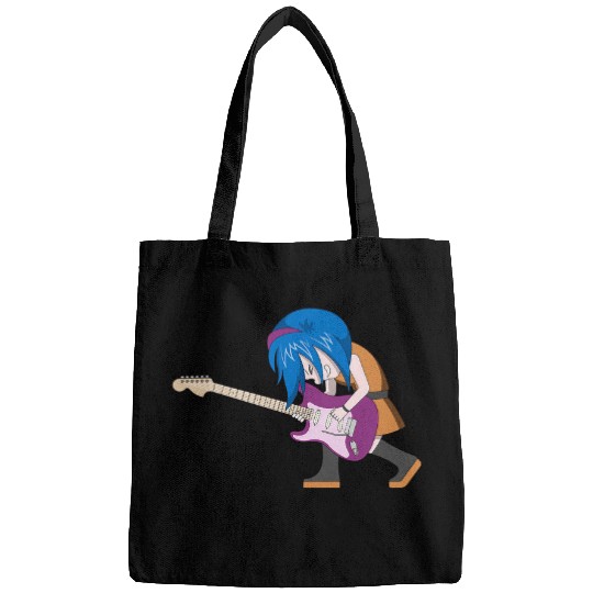Anime Girl Rock Band Guitarist Guitar Player Music Lover Bags