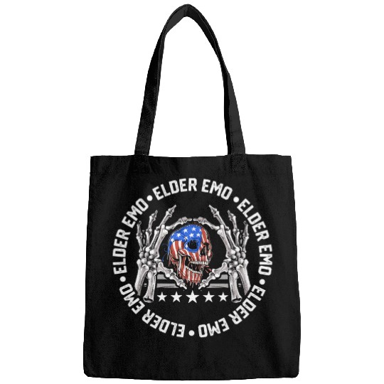 Skeletons Skulls American Flag Elder Emo Skull Bags