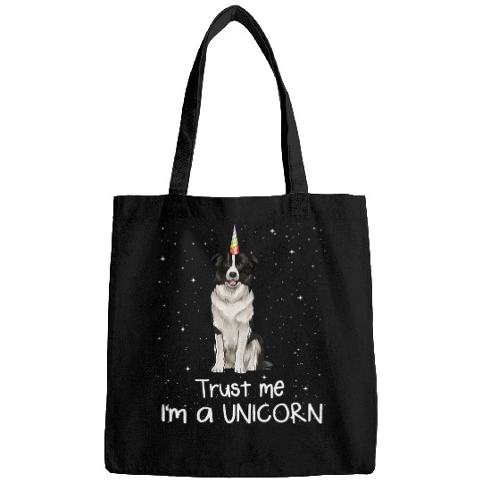 Border Collie Je Suis Un Chien Unicorn Bags