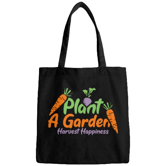 Gardening Plant A Garden Harvest Happiness Quote Vegetables Bags