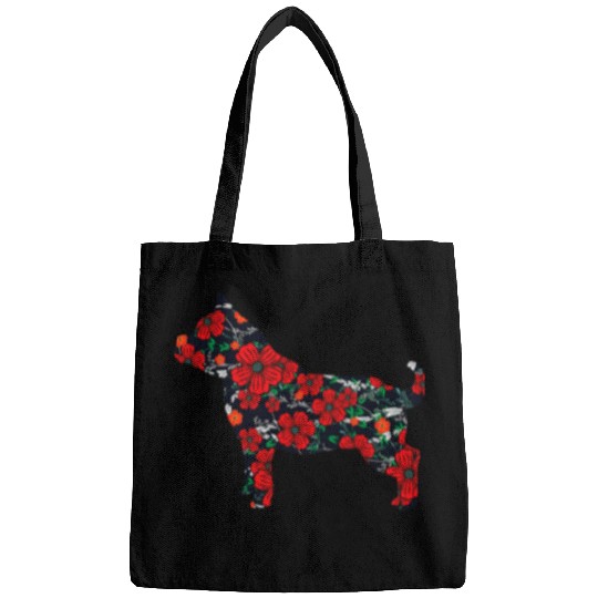 Bully or pitbull dog florals art pits lover gift Bags