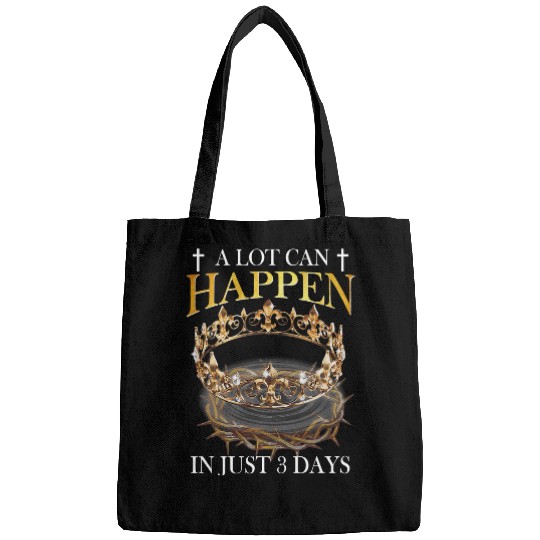 Christian Jesus Christ Christian a lot can happen in just 3 days Christian Jesus bible crown 167 Bible Verse Christ Bags