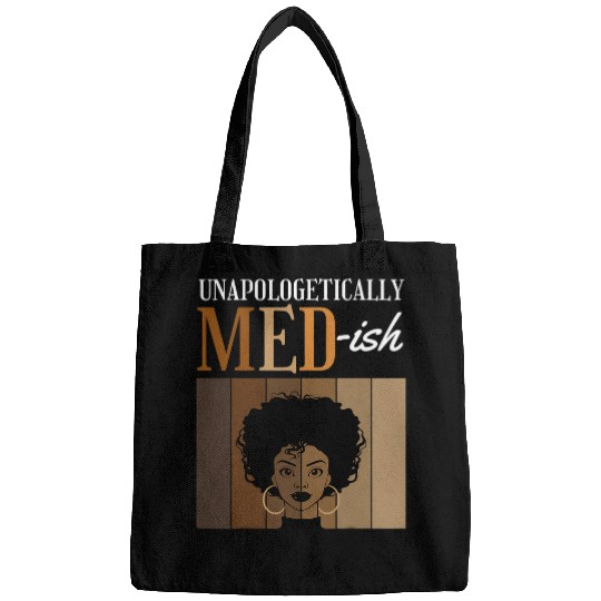 Unapologetically MEDish Student Graduation Black Afro Bags