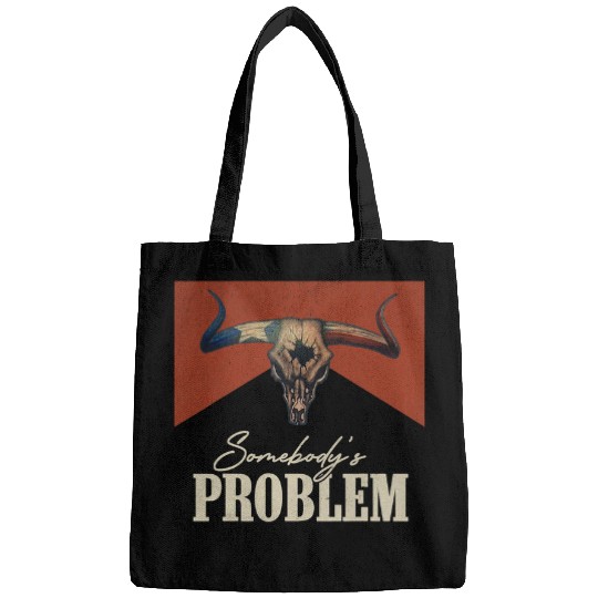 Skeletons Skulls Somebodys Problem vintages Bull Skull Western Country Music Skull Bags