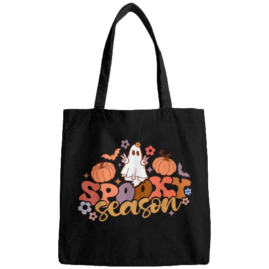 Retro Spooky ghosts Boo Spooky Season Halloween Vibes 47 Bags