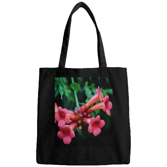 Trumpet Lover Pink Trumpet Honeysuckle Botanical Art Bags