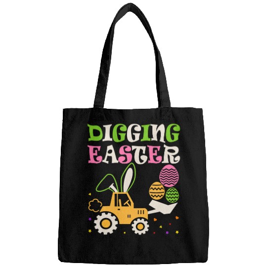 Tractor driving Kids Digging Easter Egg Hunt Cute Bunny Tractor Loving Toddler Bags