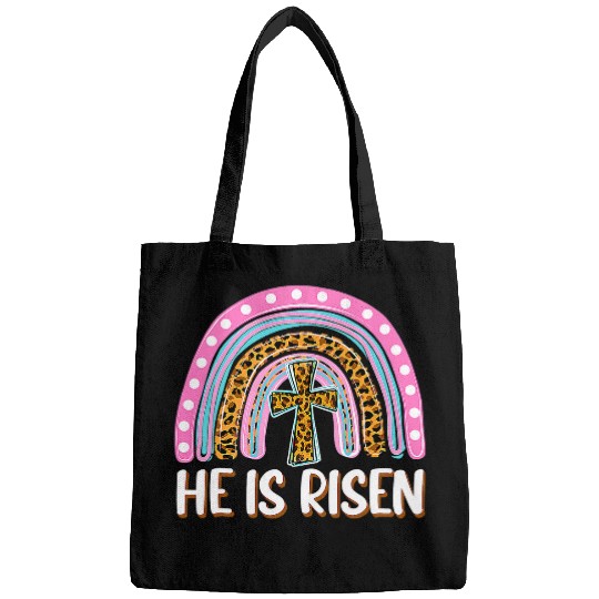 Christian He Is Risen Rainbow Leopard Happy Easter Day Christian Jesus 3 Christ Bags