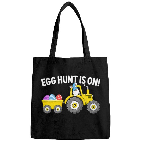 Tractor driving Kids Egg Hunt Is On Digging Easter Day Tractor Gnome Toddler Boy Bags