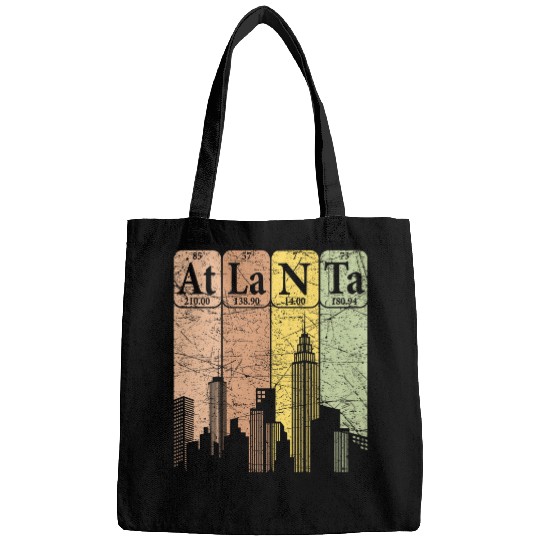Atlanta Periodic Table Elements Atlanta Skyline Retro 1 Bags