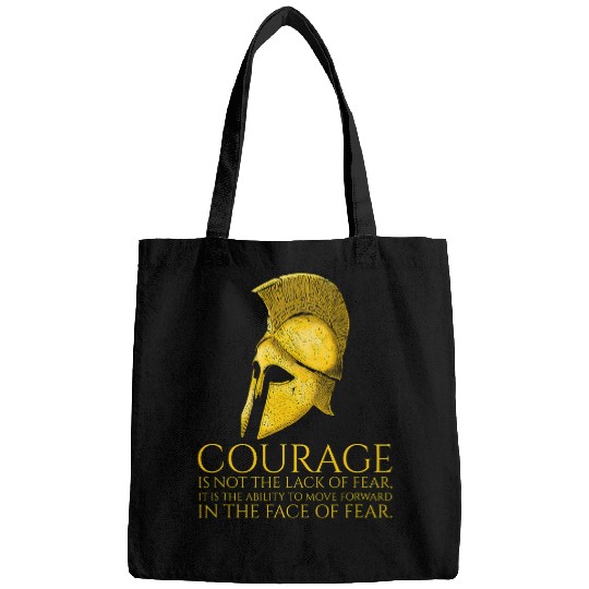 Courage Motivational Inspirational Ancient Greek Sparta Bags