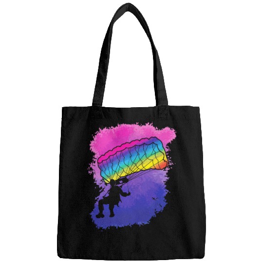 Skydiving Gift Retro Rainbow Parachute Skydiver Paragliders Skydiving Bags