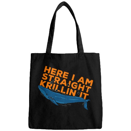 Here I Am Straight Krillin It Fun Art Matching Saying Slogan Bags