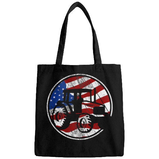 Tractor driving Pulling American Flag vintages Tractor Pulling Bags