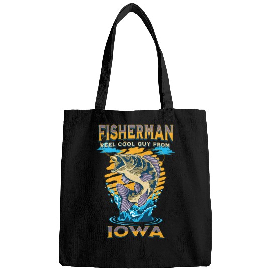Fishing Iowa Reel Cool Guy From Outdoor Fish Graphic Fisher Bags