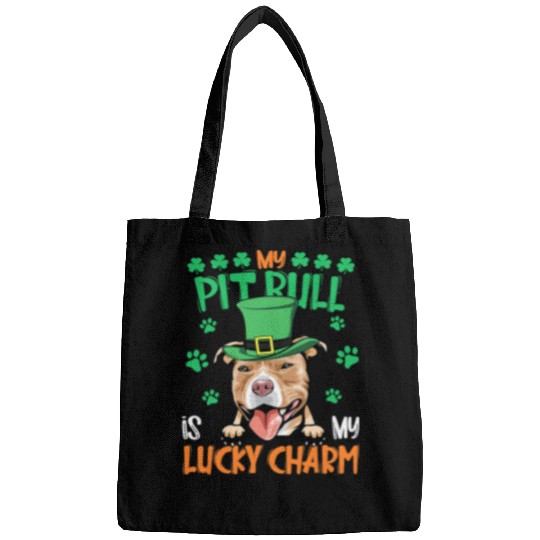 Bully My Pitbull Is My Lucky Charm Irish St Patricks Day Pitbull Dog Bags
