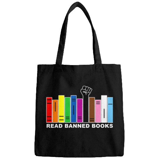 Reading Book Read Banned Books Quote for Librarian Teacher Book Lover Reader Bags