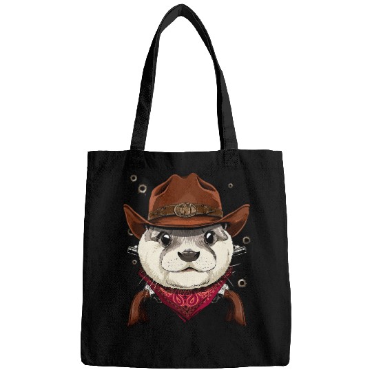 Otters Western Cowboy Otter Country Music Rodeo Howdy Animal Lover Bags
