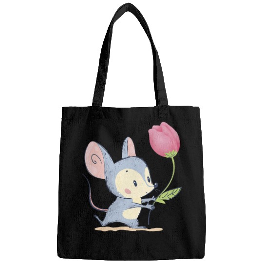 A Cute Rat With Tulip Tulips Bags