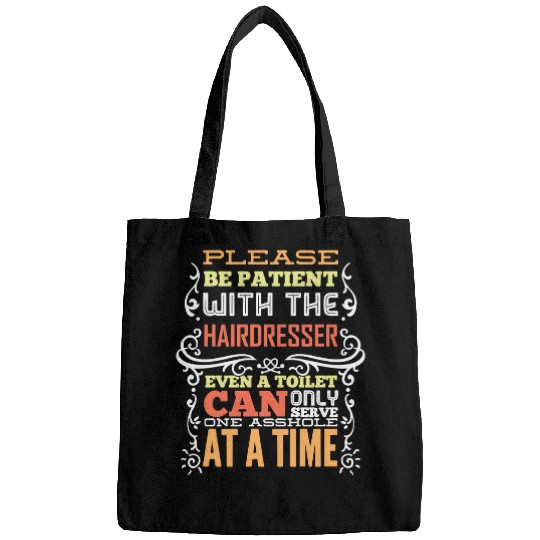 Hairstylist Barber hairdresser saying funny68 Hairdresser Bags