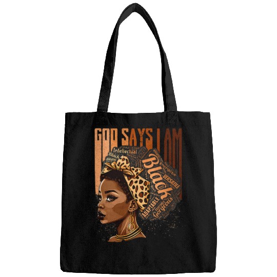 God Says I Am Black Pride African American History Month BLM Bags