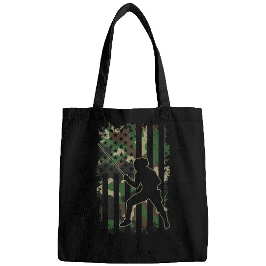 Fencing epee sports martial art 2fencer Camouflage Flag Bags
