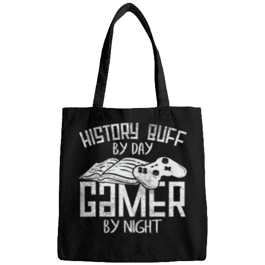 History Buff By Day Gamer By Night I School I Gamer Gaming Bags