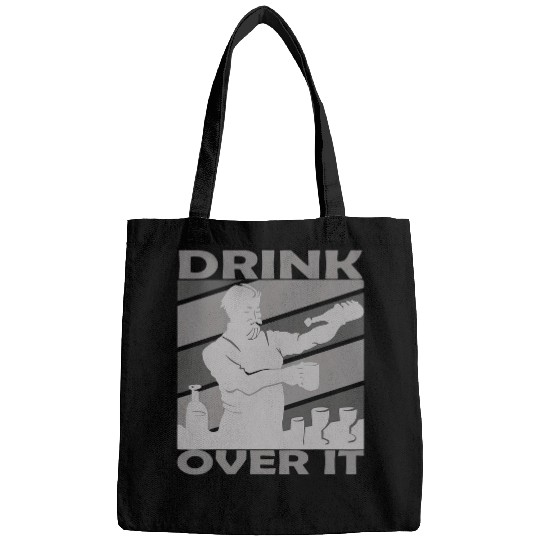 drink over it bartender cocktail party barman bartender Bags