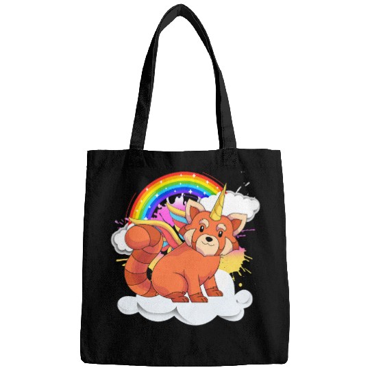 Red Pandacorn Zoo Animal Rainbow Fantasy Unicorns Red Panda Bags