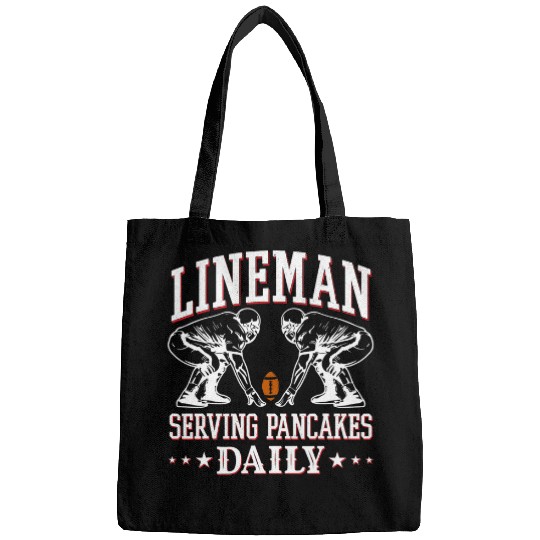 Football Lineman Serving Pancakes Daily High School Football Bags