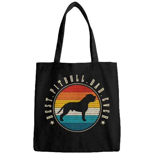 Bully Lover Dog Mens bests Pitbull Dad Ever vintages Funny Dog Owner 379 Pitbull Dog Bags