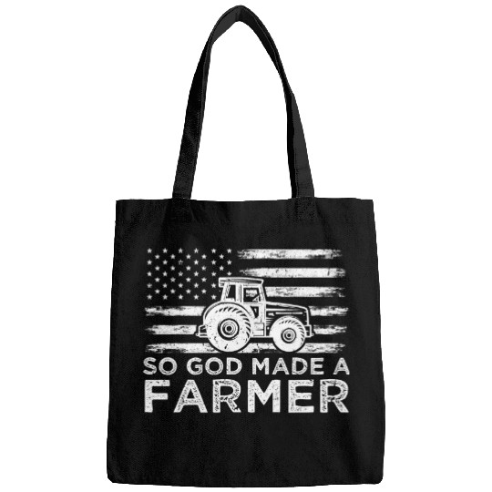 Tractor driving Patriotic American Flag Tractor So God Made A Farmer 2 Bags