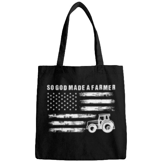 Tractor driving So God Made A Farmer Retro American Flag Tractor Bags
