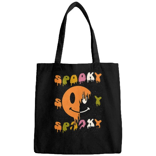Spooky Vibes Groovy Halloween Spooky Season Spooky495 Bags
