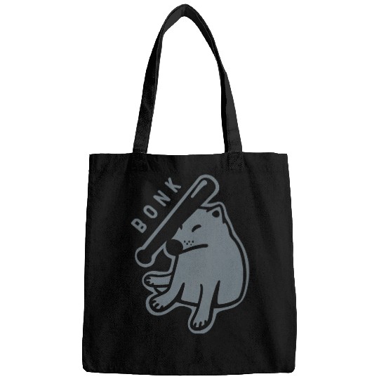 Dog Shiba Inu Minimal stylized art of a Shiba Inu doge gets bonked Bags
