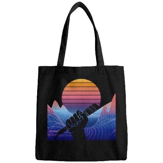 Karaoke Singer Retro Vaporwave Microphone Singing Karaoke Bags