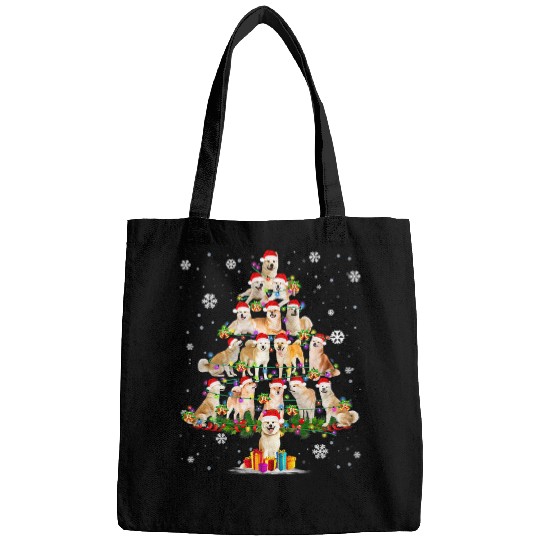 Dog Shiba Inu Santa Family Lover Christmas Tree xmass Light Bags