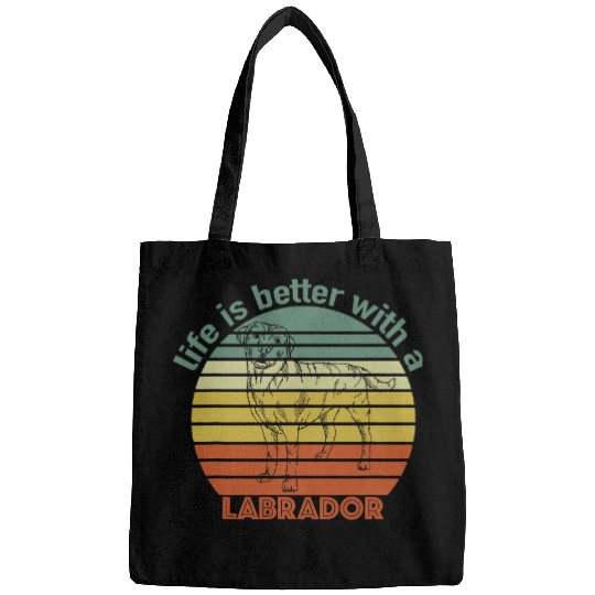 Labrador Lab Dog vintages Retro Dog Labrador Retriever Gifts Black Yellow Lab Bags