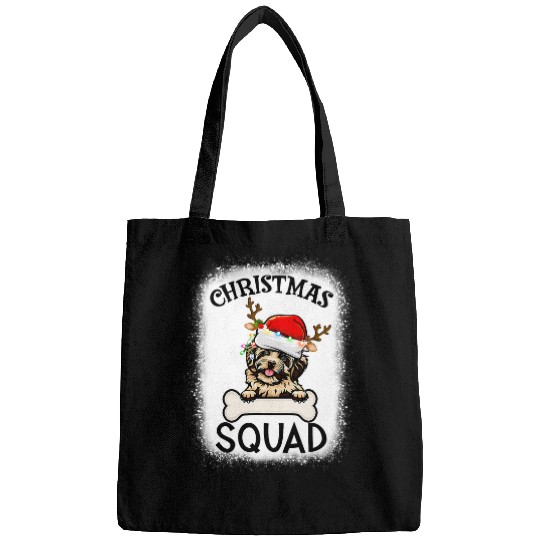Dog Havanese Christmas Squad Havanese Dog Santa Hat Light Bleached Bags