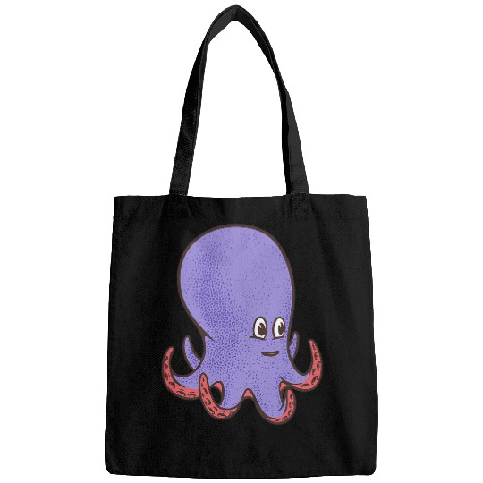 Octopuss Lover Cute Purple Smiling Octopus Bags