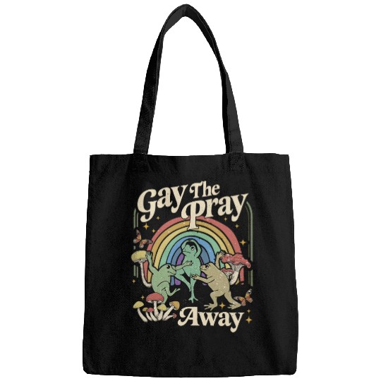 Discover Gay The Pray Away Comfort Colors Bags, Retro Gay Frog Bags, Funny Gay Saying Bags, Cottagecore Frog And Toad Bags, Queer Bags