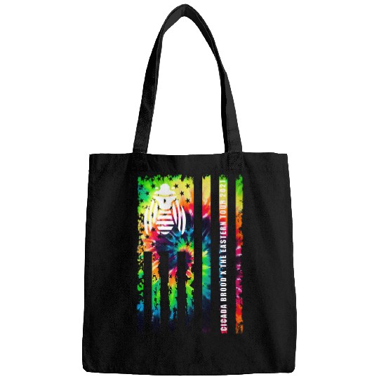 Cicada Brood X 2Eastern Tour Tie Dye American USA Flag Bags