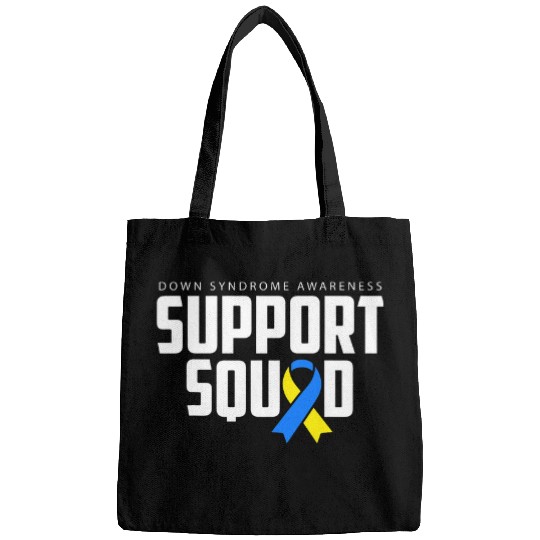 Down Syndromes Awareness Blue Yellow Ribbon Support Squad Bags