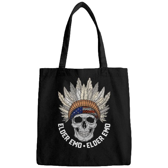 Skeletons Skulls American Flag Elder Emo 3 Skull Bags