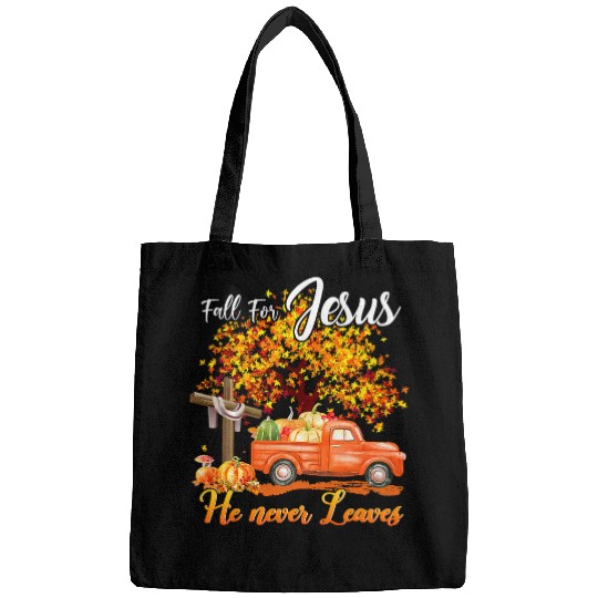 Christian Jesus Christ Christian Fall for Jesus He Never Leaves Christian Jesus Lover 122 Bible Verse Christ Bags