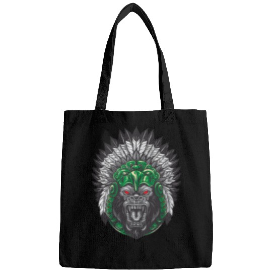 Gorilla Indian Aztec Illustration Bags