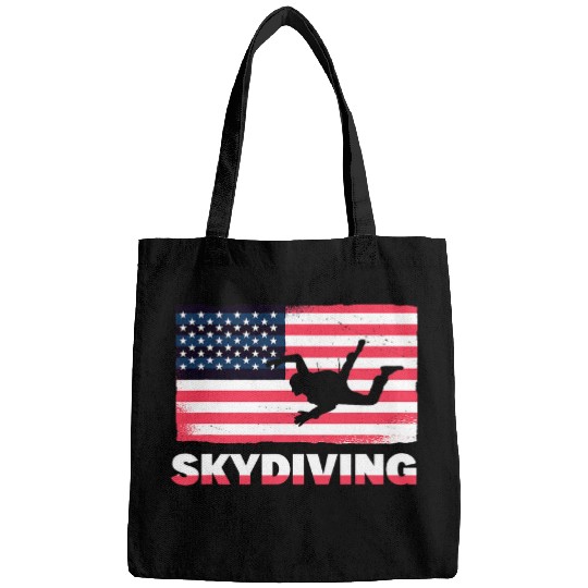 Skydiving Gift USA Parachuter American Flag Skydiver Bags