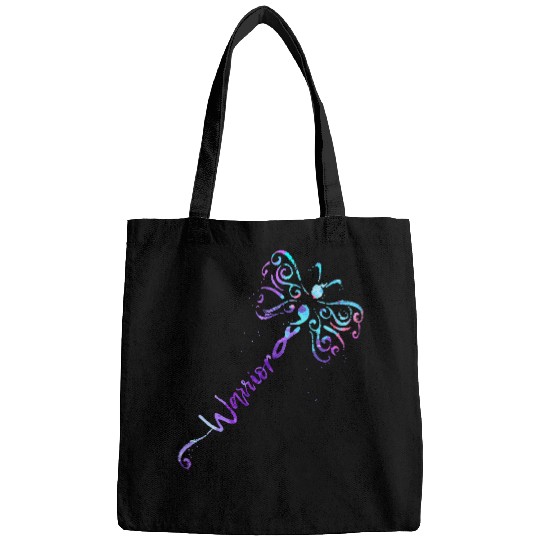 Dragonfly Fan Warrior Semicolon suicides Prevention Awareness Bags