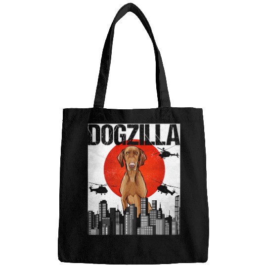 Dog Vizsla Funny vintages Japanese Dogzilla Vizsla Bags